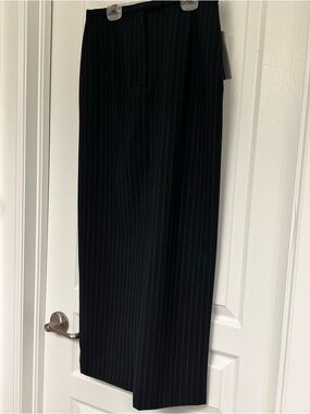 Amanda Smith Long Black Pinstripe Pencil Skirt